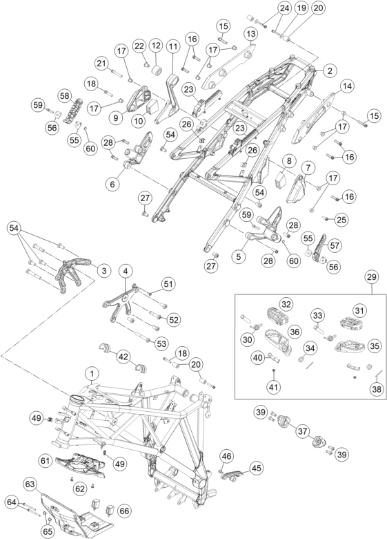 Sprängskiss: Frame – KTM 1190 ADV. ABS GREY WES. 2014