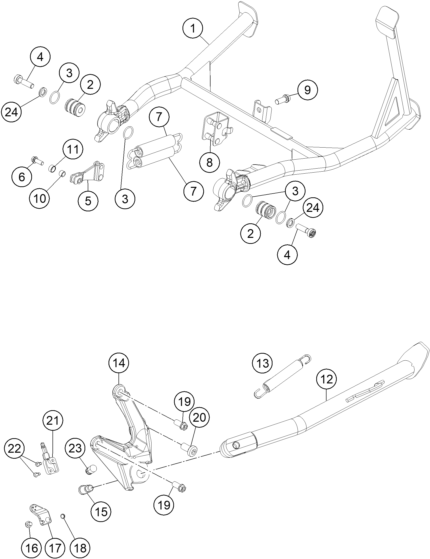 Sprängskiss: Side / Center Stand – KTM 1190 ADVENTURE R ABS 2016