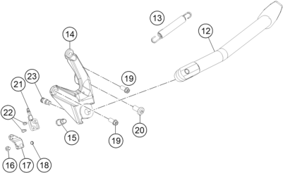 Sprängskiss: Side / Center Stand – KTM 1190 ADV. ABS GREY WES. 2014