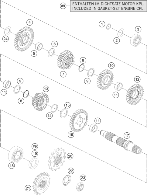 Sprängskiss: Transmission II - Countershaft – KTM 1190 ADVENTURE ABS ORANGE 2014
