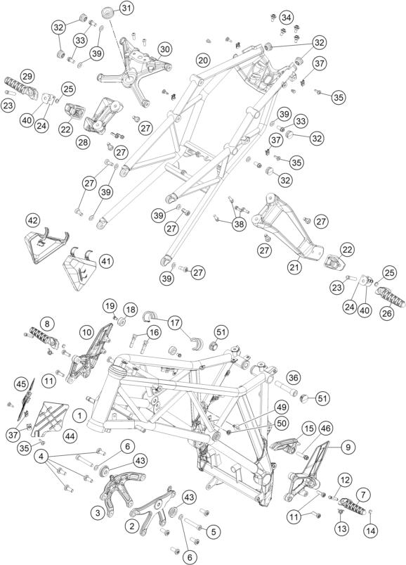 Sprängskiss: Frame – KTM 1290 SUPERDUKE R S.E. ABS 16