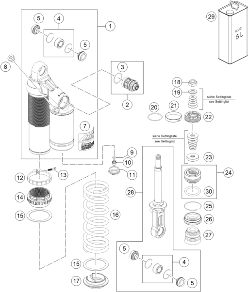 Sprängskiss: Shock Absorber Disassembled – KTM 1290 SUPERDUKE R S.E. ABS 16