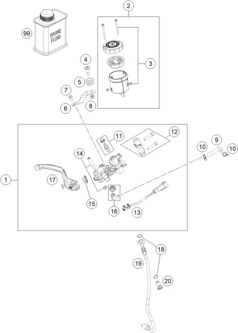 Sprängskiss: Front Brake Control – KTM 1290 SUPER DUKE GT OR. ABS 16