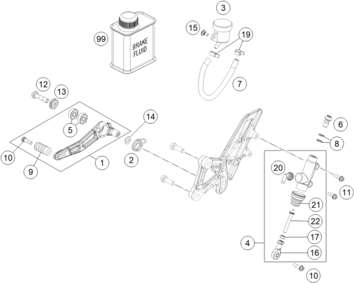 Sprängskiss: Rear Brake Control – KTM 1290 SUPERDUKE R S.E. ABS 16