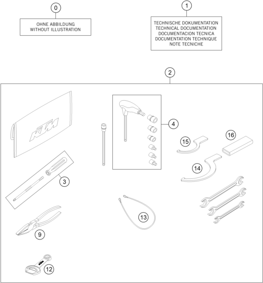 Sprängskiss: Accessory Pack – KTM 1290 SUPERDUKE R ORANGE ABS 14