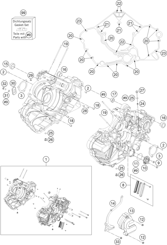Sprängskiss: Engine Case – KTM 1290 SUPERDUKE R ORANGE ABS 14