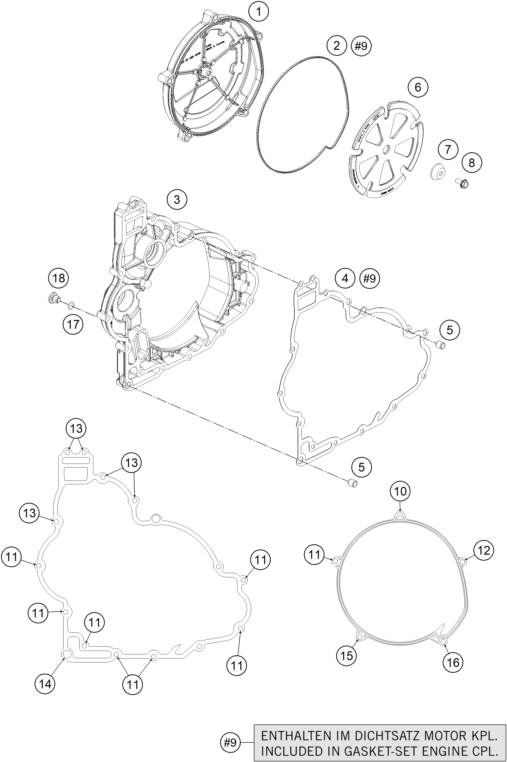 Sprängskiss: Clutch Cover – KTM 1290 SUPERDUKE R BLACK ABS 15
