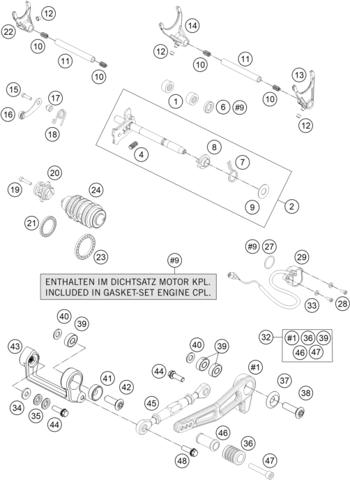 Sprängskiss: Shifting Mechanism – KTM 1290 SUPERDUKE R S.E. ABS 16