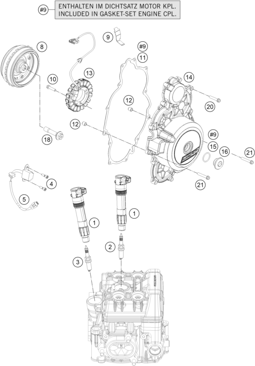 Sprängskiss: Ignition System – KTM 1290 SUPERDUKE R BLACK ABS 15