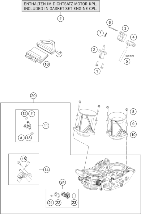 Sprängskiss: Throttle Body – KTM 1290 SUPERDUKE R S.E. ABS 16