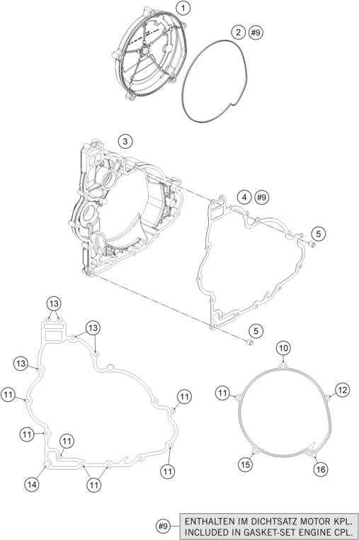Sprängskiss: Clutch Cover – KTM 1190 RC8 R WHITE 2014