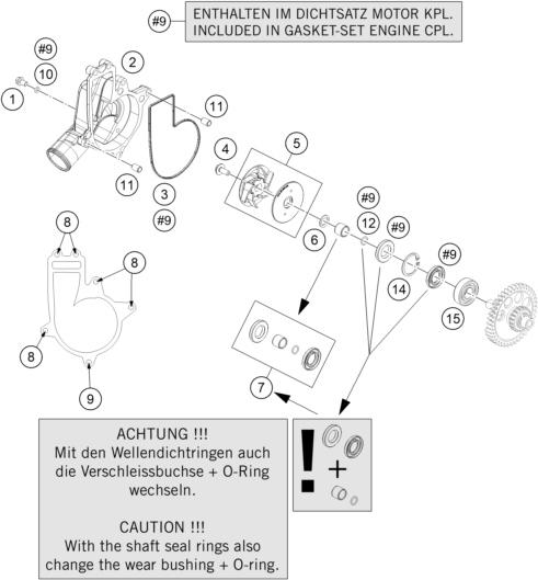 Sprängskiss: Water Pump – KTM 1190 RC8 R WHITE 2014
