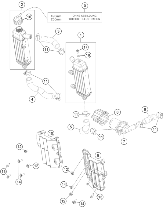 Sprängskiss: Cooling System – KTM FREERIDE E-SX 2014