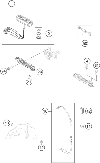 Sprängskiss: Instruments / Lock System – KTM FREERIDE 250 R 2016
