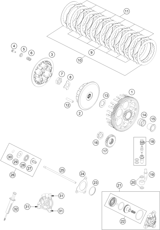 Sprängskiss: Clutch – KTM FREERIDE 350 2014