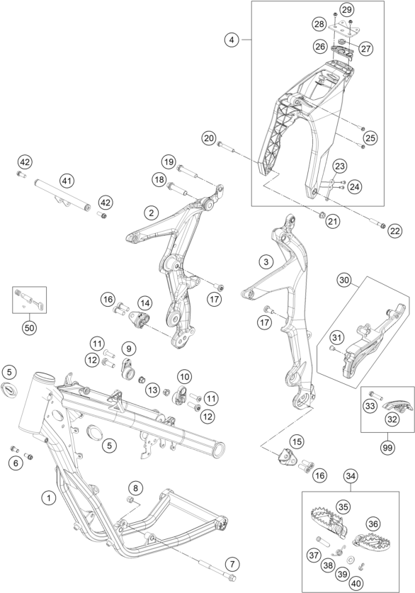 Sprängskiss: Frame – KTM FREERIDE 250 R 2016