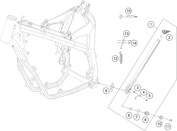 Sprängskiss: Side / Center Stand – KTM FREERIDE 250 R 2016