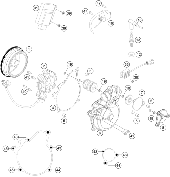 Sprängskiss: Ignition System – KTM FREERIDE 250 R 2016
