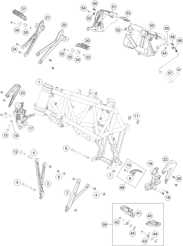 Sprängskiss: Frame – KTM 690 ENDURO R ABS 2016