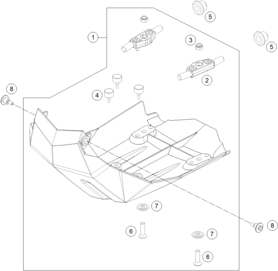 Sprängskiss: Engine Guard – KTM 690 ENDURO R ABS 2016