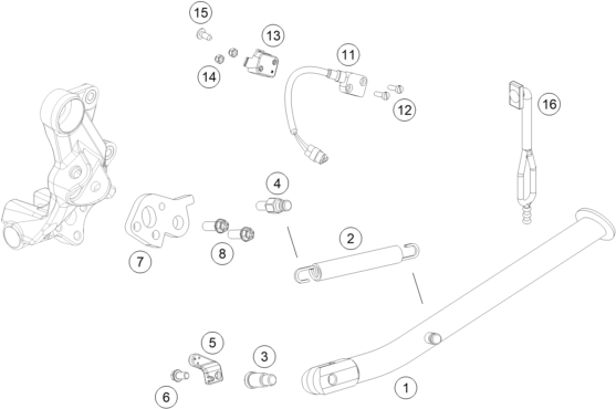 Sprängskiss: Side / Center Stand – KTM 690 ENDURO R ABS 2016
