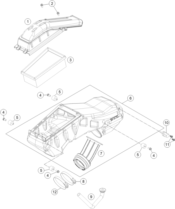 Sprängskiss: Air Filter – KTM 690 SMC R ABS 2014