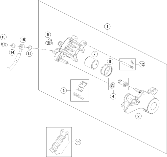 Sprängskiss: Rear Brake Caliper – KTM 690 ENDURO R ABS 2016