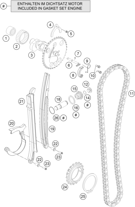 Sprängskiss: Timing Drive – KTM 690 SMC R ABS 2014