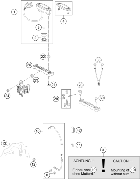 Sprängskiss: Instruments / Lock System – KTM 350 XCF-W 2014