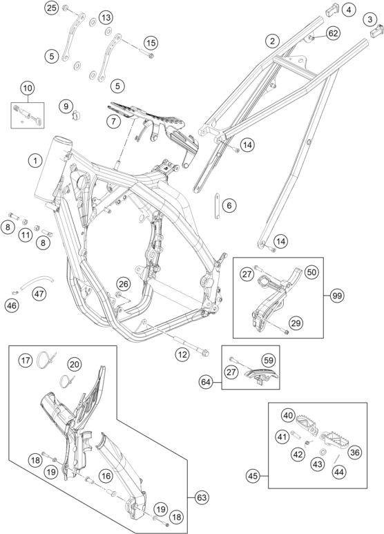 Sprängskiss: Frame – KTM 250 EXC-F 2016