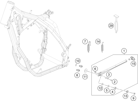 Sprängskiss: Side / Center Stand – KTM 250 EXC-F 2016