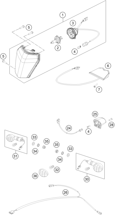 Sprängskiss: Lighting System – KTM 250 EXC-F 2016