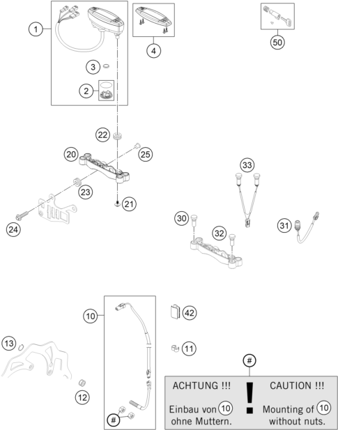 Sprängskiss: Instruments / Lock System – KTM 250 EXC-F 2014