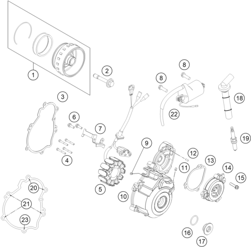 Sprängskiss: Ignition System – KTM 350 XC-F 2014