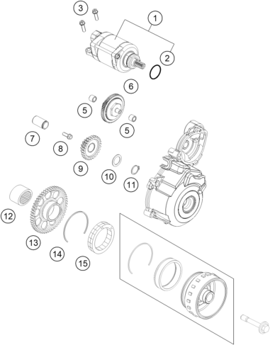 Sprängskiss: Electric Starter – KTM 350 XC-F 2014