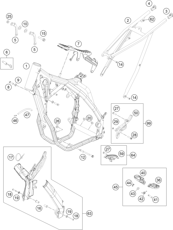 Sprängskiss: Frame – KTM 450 EXC SIX DAYS 2014