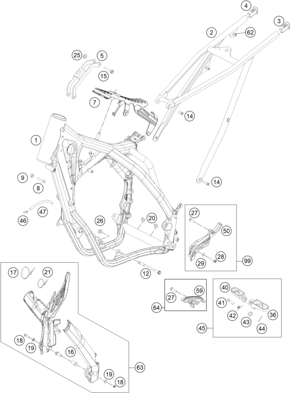 Sprängskiss: Frame – KTM 200 XC-W 2016