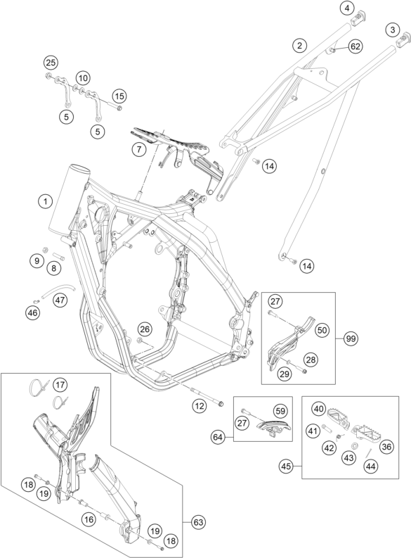Sprängskiss: Frame – KTM 450 XC-W 2016