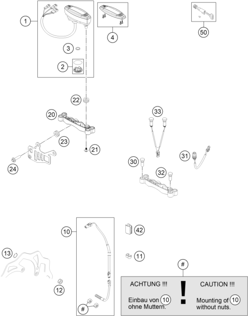 Sprängskiss: Instruments / Lock System – KTM 450 EXC 2014