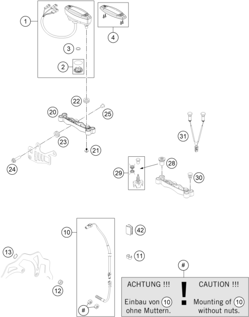 Sprängskiss: Instruments / Lock System – KTM 450 XC-W 2014