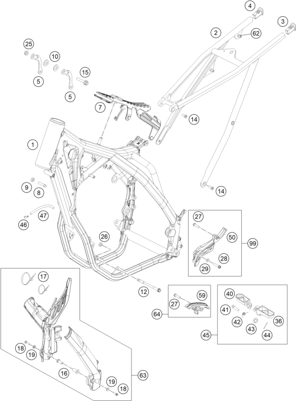 Sprängskiss: Frame – KTM 500 XC-W 2016