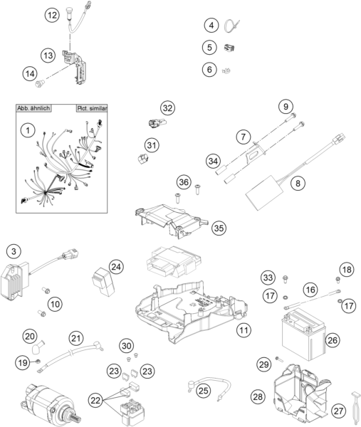 Sprängskiss: Wiring Harness – KTM 250 SX-F 2014