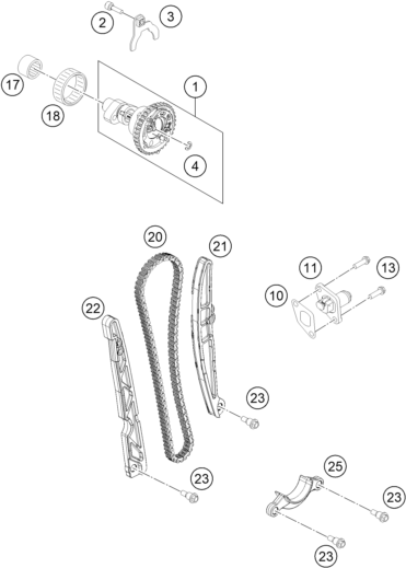 Sprängskiss: Timing Drive – KTM 500 EXC SIX DAYS 2014