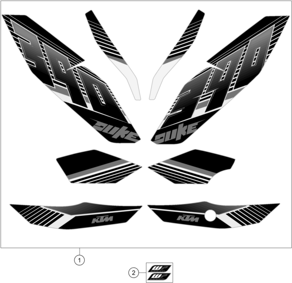 Sprängskiss: Decal – KTM 390 DUKE BL. ABS B.D. 15