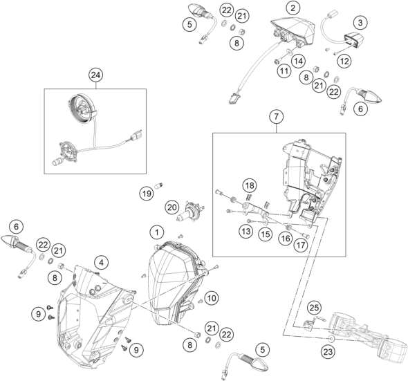 Sprängskiss: Lighting System – KTM 390 DUKE BL. ABS B.D. 16
