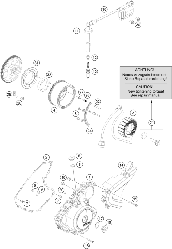 Sprängskiss: Ignition System – KTM 390 DUKE WHITE ABS CKD 2014