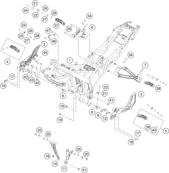Sprängskiss: Frame – KTM RC 125 BLACK ABS B.D. 2015