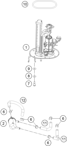 Sprängskiss: Fuel Pump – KTM RC 125 BLACK ABS B.D. 2015