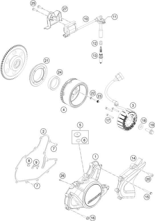 Sprängskiss: Ignition System – KTM RC 125 BLACK ABS B.D. 2015