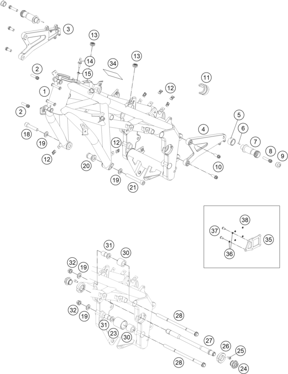 Sprängskiss: Frame – KTM RC 250 R 2014
